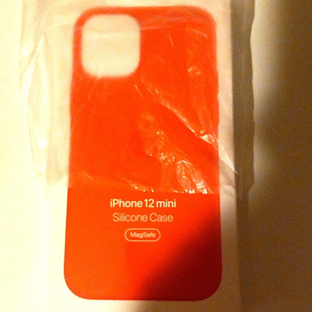 Electric orange IPhone 12 mini silicone case